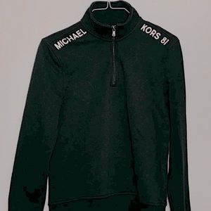 Michael Kors Black 3/4 Zip Pullover